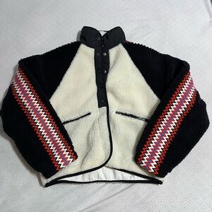 NEW FREE PEOPLE MOVEMENT HIT THE SLOPES PRINTED FLEECE TEDDY SHERPA JACKET XS